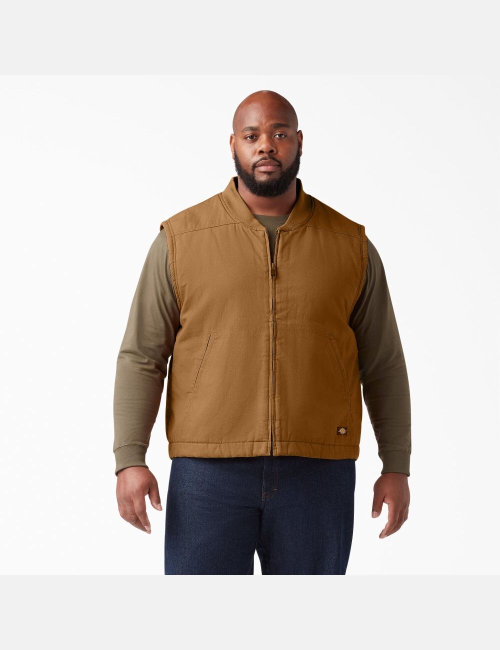 Rinsed Brown Duck Dickies High Pile Fleece Lined Duck Vests | 417BTFJGW