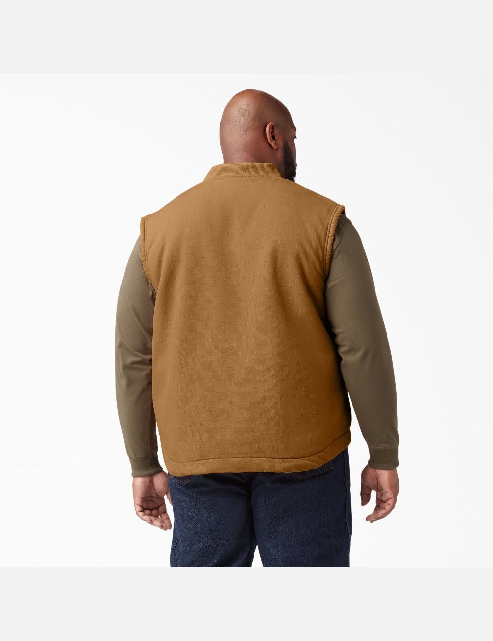 Rinsed Brown Duck Dickies High Pile Fleece Lined Duck Vests | 417BTFJGW