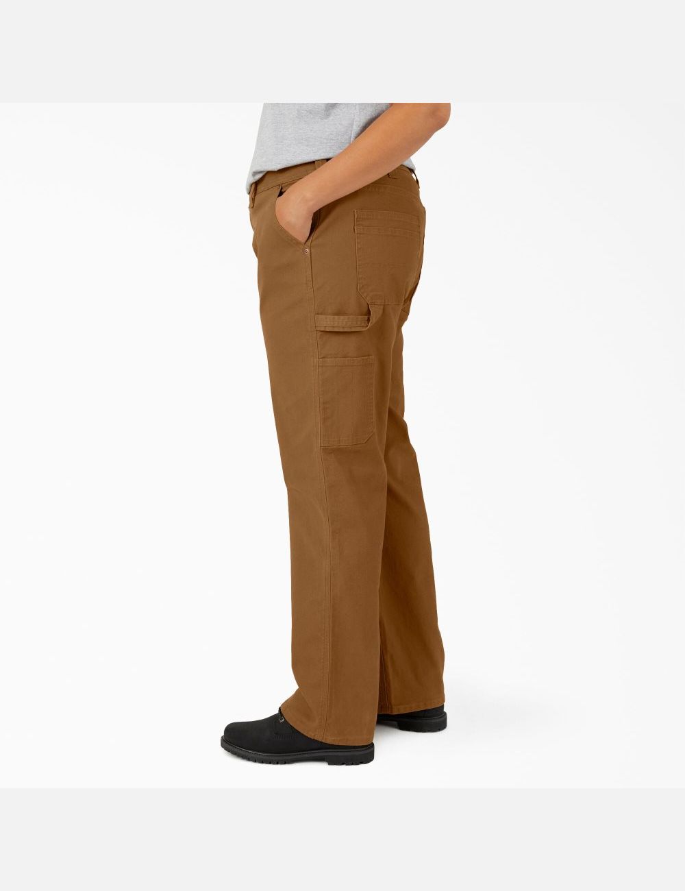 Rinsed Brown Duck Dickies Plus Duck Carpenter Pants | 431OKQDXH