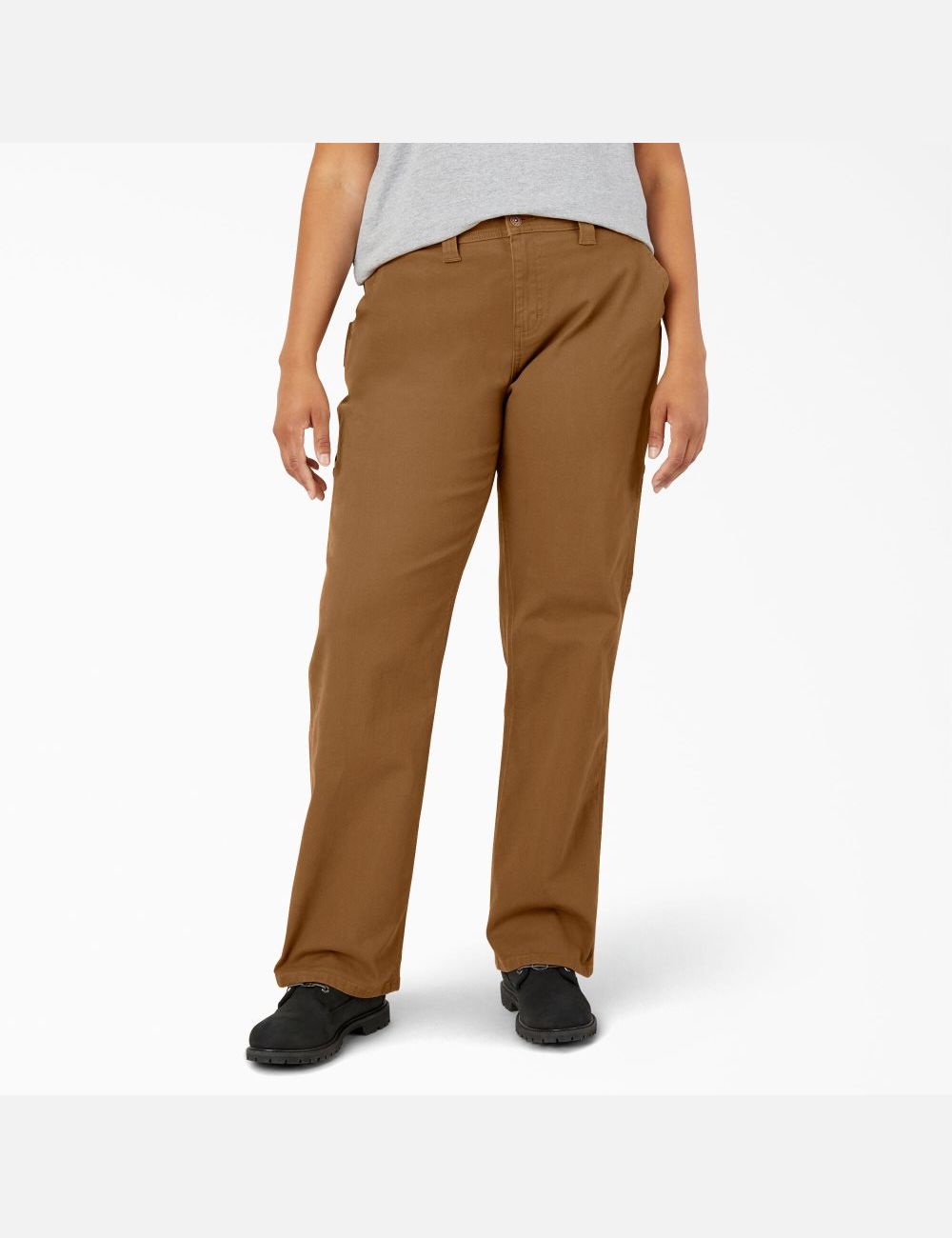 Rinsed Brown Duck Dickies Plus Duck Carpenter Pants | 431OKQDXH