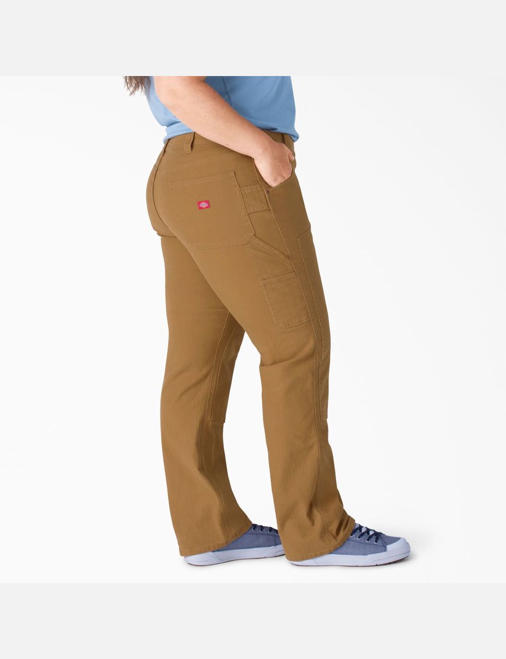 Rinsed Brown Duck Dickies Plus Duck Double-Front Carpenter Pants | 120YXRNJE