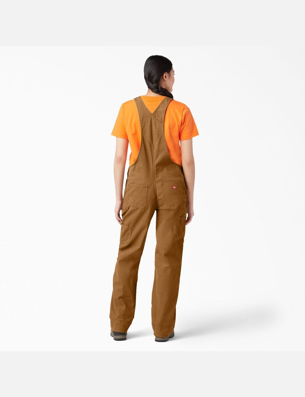 Rinsed Brown Duck Dickies Relaxed Fit Bib Overalls | 130MNRTKV