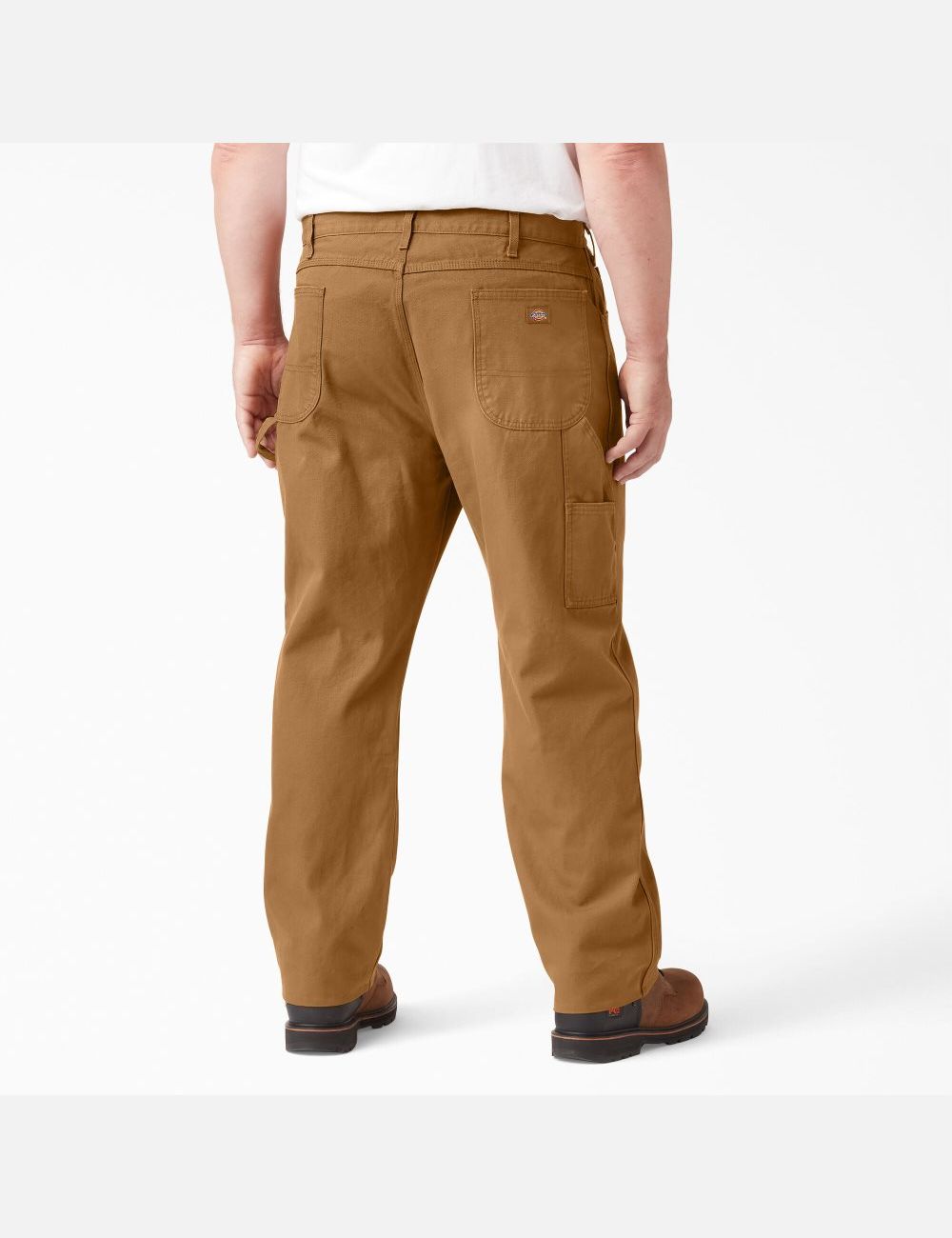 Rinsed Brown Duck Dickies Relaxed Straight Leg Heavyweight Duck Carpenter Pants | 092JSDCHP