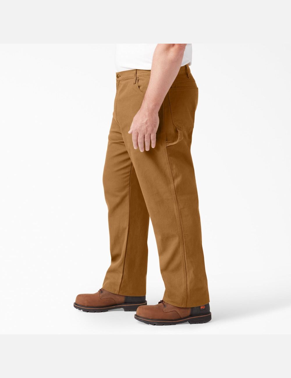 Rinsed Brown Duck Dickies Relaxed Straight Leg Heavyweight Duck Carpenter Pants | 092JSDCHP