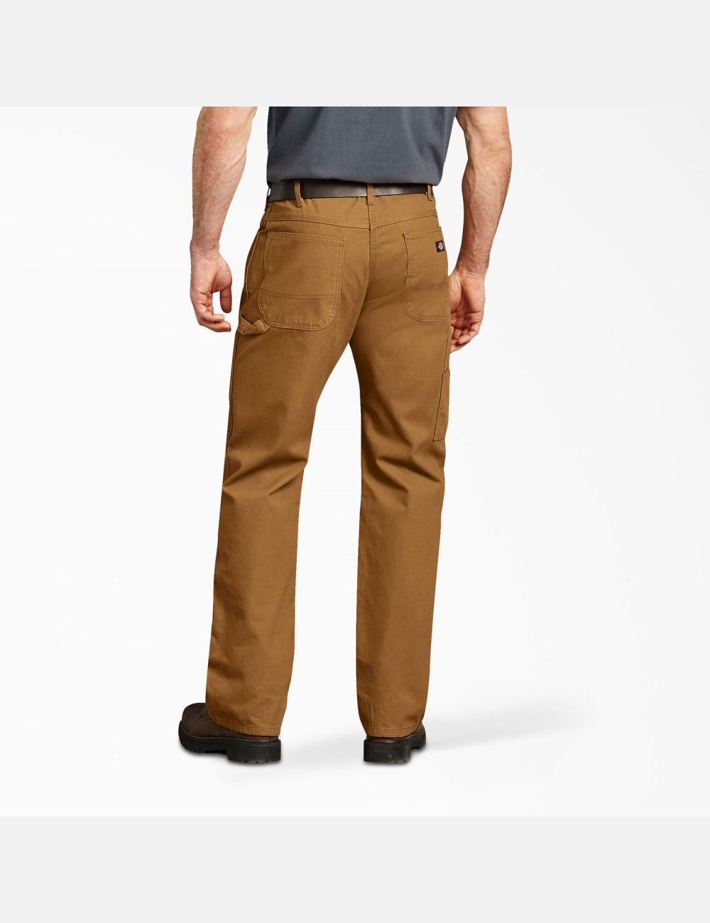 Rinsed Brown Duck Dickies Relaxed Straight Leg Duck Carpenter Pants | 476YEWZPR