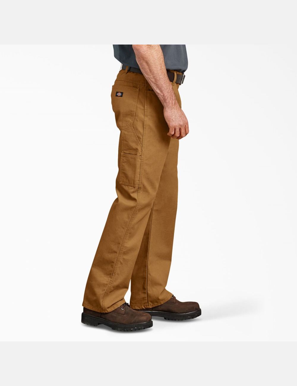 Rinsed Brown Duck Dickies Relaxed Straight Leg Duck Carpenter Pants | 476YEWZPR