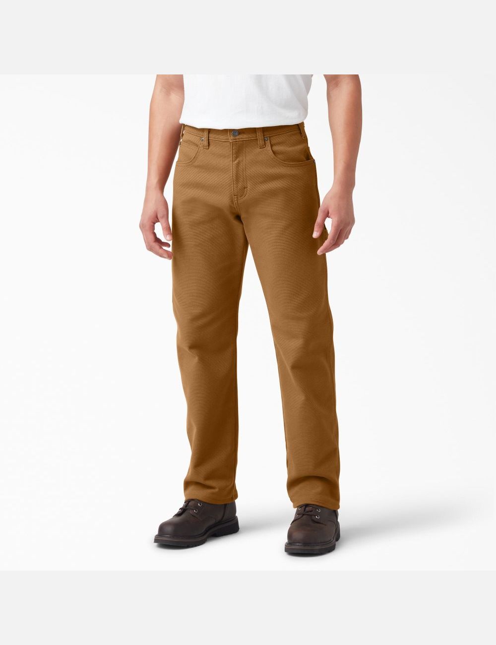 Rinsed Brown Duck Dickies Warming Duck Utility Carpenter Pants | 895HTKZSC