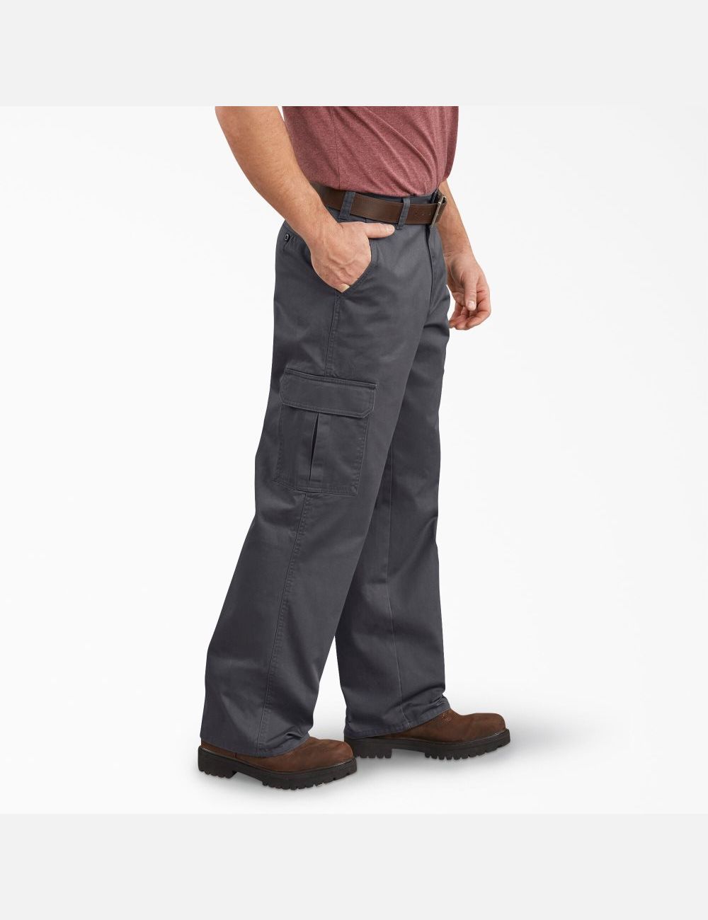 Rinsed Charcoal Gray Dickies Loose Straight Leg Cargo Pants | 417GPYXAD