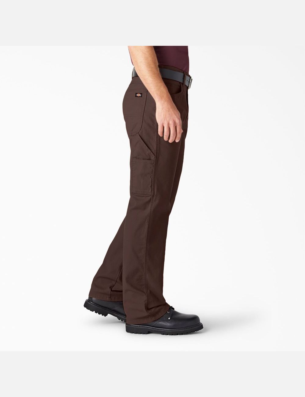 Rinsed Chocolate Brown Dickies Relaxed Straight Leg Heavyweight Duck Carpenter Pants | 609UMQLHB