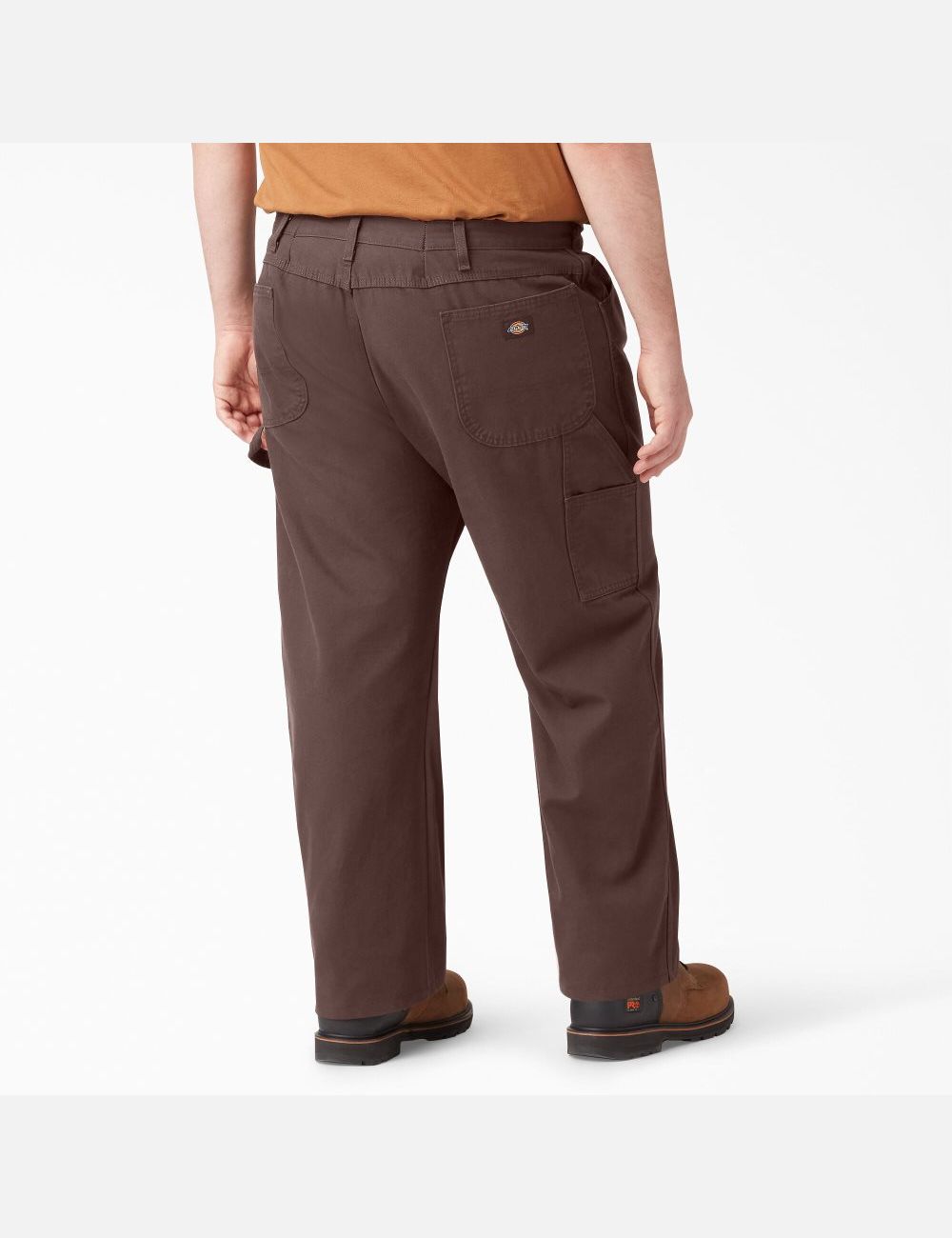 Rinsed Chocolate Brown Dickies Relaxed Straight Leg Heavyweight Duck Carpenter Pants | 609UMQLHB