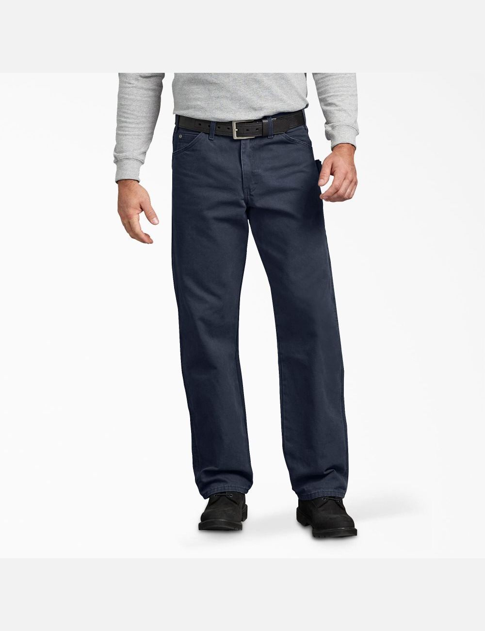 Rinsed Dark Navy Dickies Relaxed Straight Leg Sanded Duck Carpenter Pants | 574UKRQDX