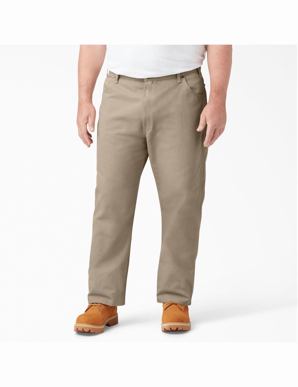 Rinsed Desert Sand Dickies Relaxed Straight Leg Heavyweight Duck Carpenter Pants | 861QVYJUF