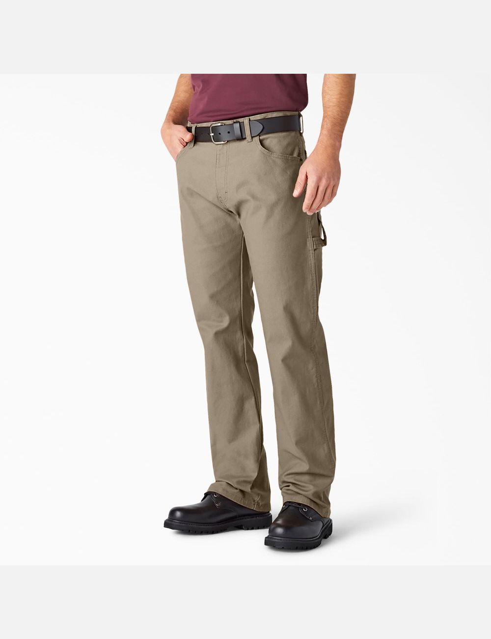 Rinsed Desert Sand Dickies Relaxed Straight Leg Heavyweight Duck Carpenter Pants | 861QVYJUF