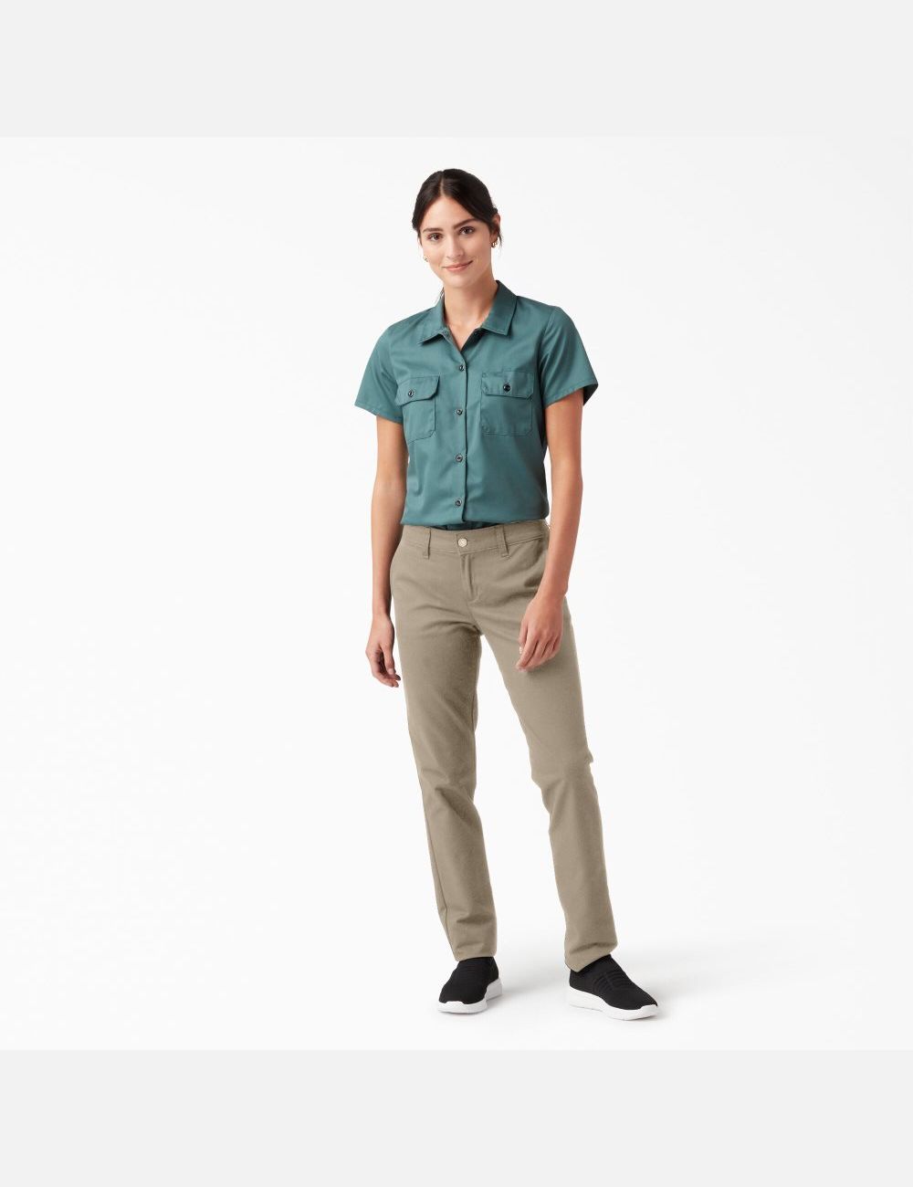 Rinsed Desert Sand Dickies Skinny Twill Pants | 752JNSVDG