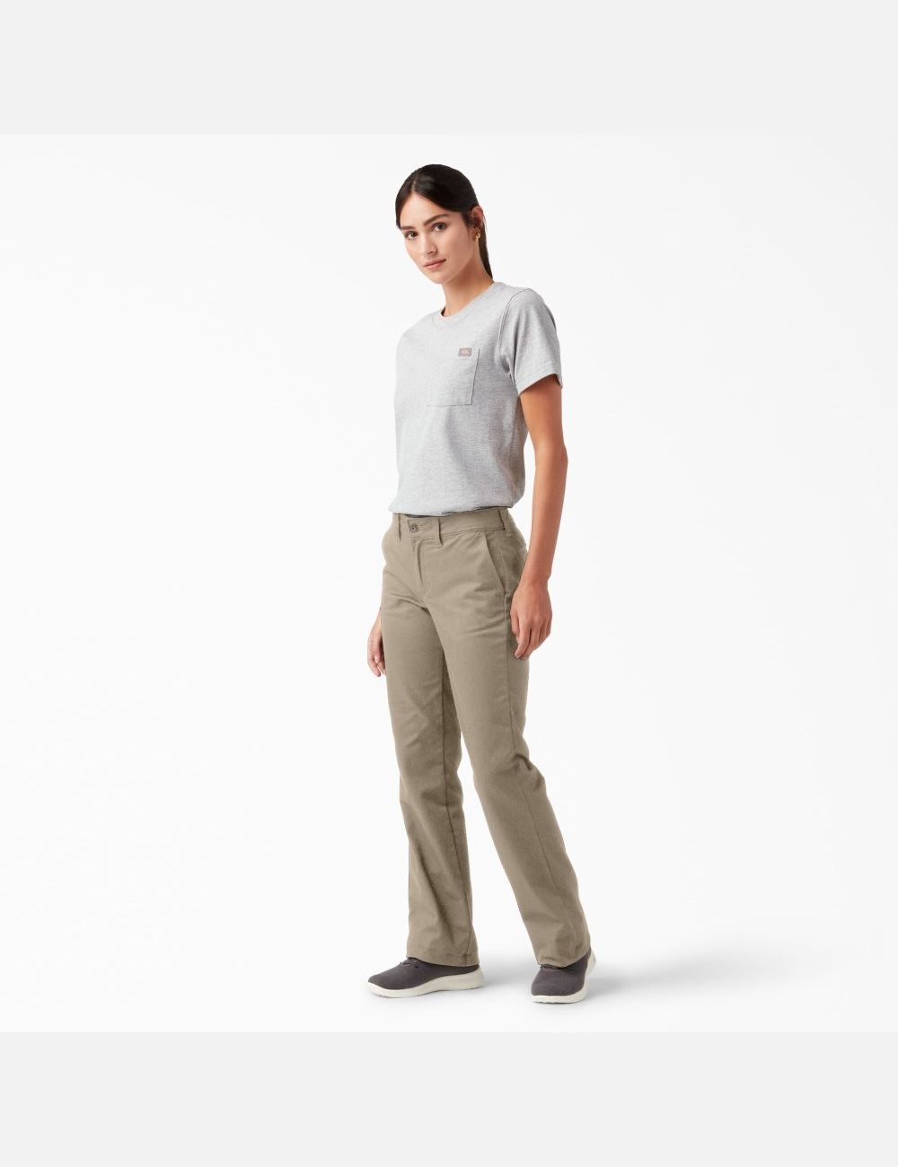 Rinsed Desert Sand Dickies Slim Bootcut Twill Pants | 095ALBUHS