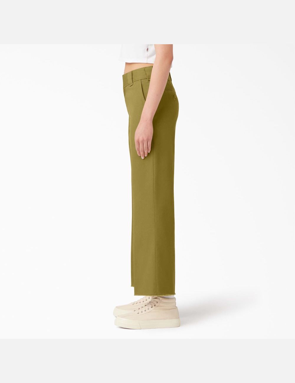 Rinsed Green Moss Dickies Twill Cropped Pants | 734TWQABP