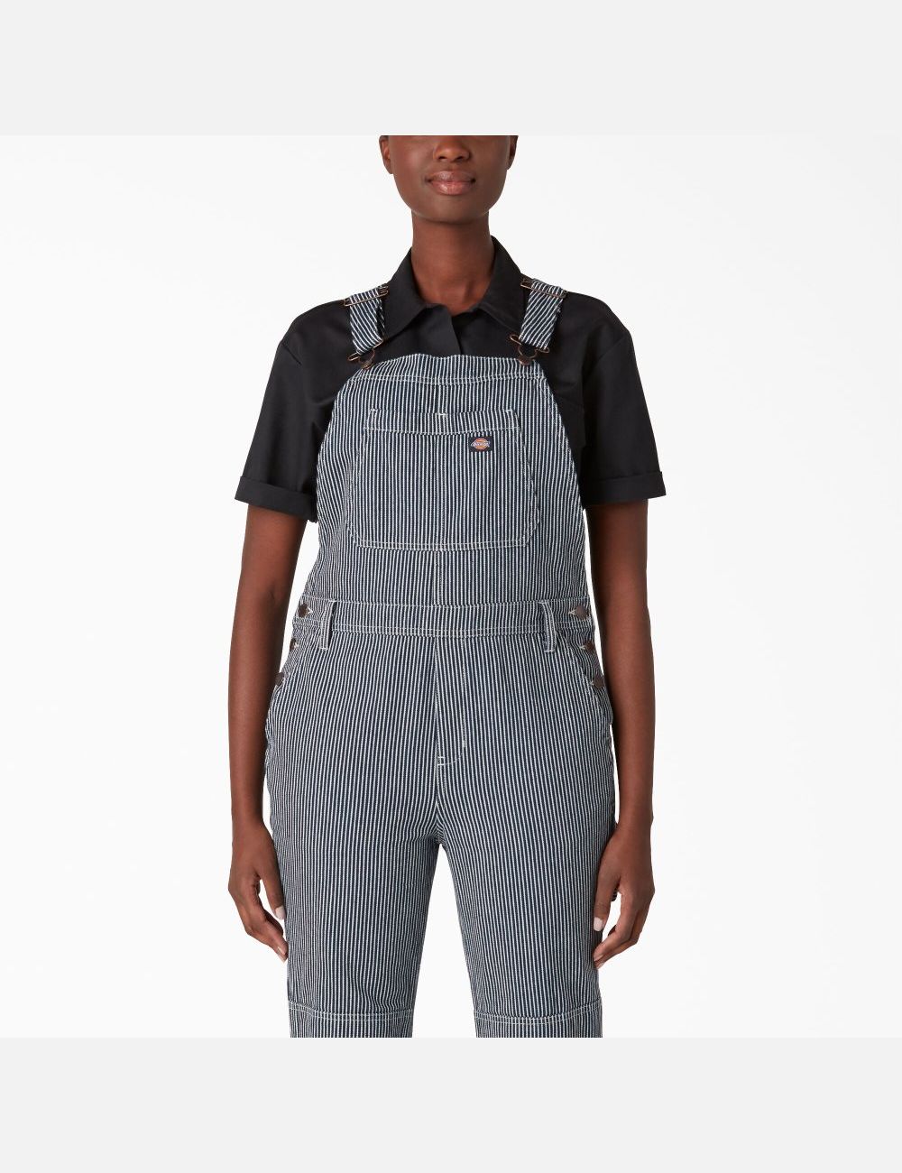 Rinsed Hickory Stripe Dickies Hickory Stripe Double Knee Bib Overalls | 329ZCJQFN