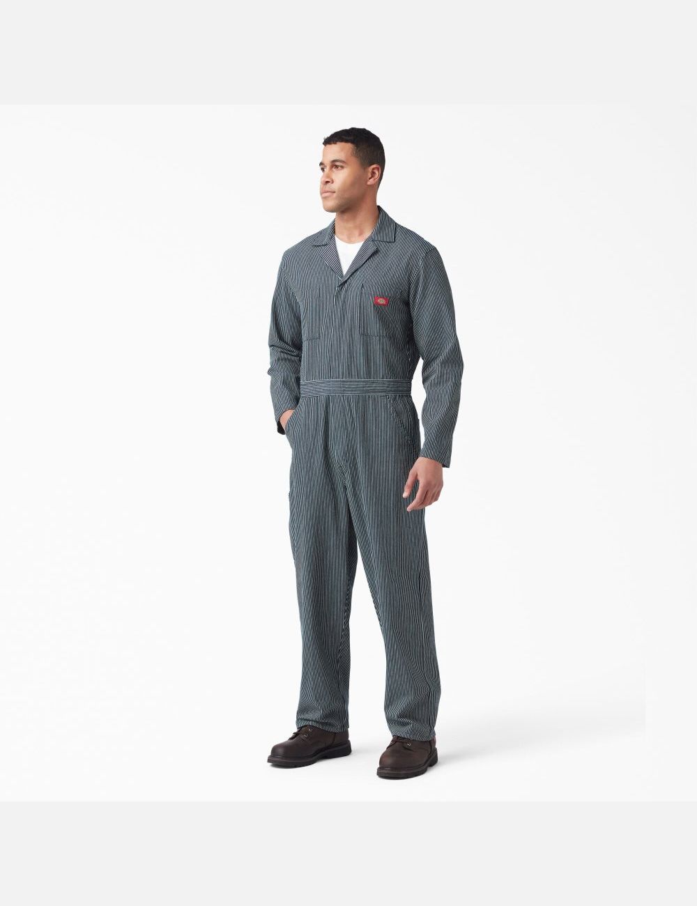 Rinsed Hickory Stripe Dickies Hickory Stripe Coveralls & Overalls | 514JMBAYI