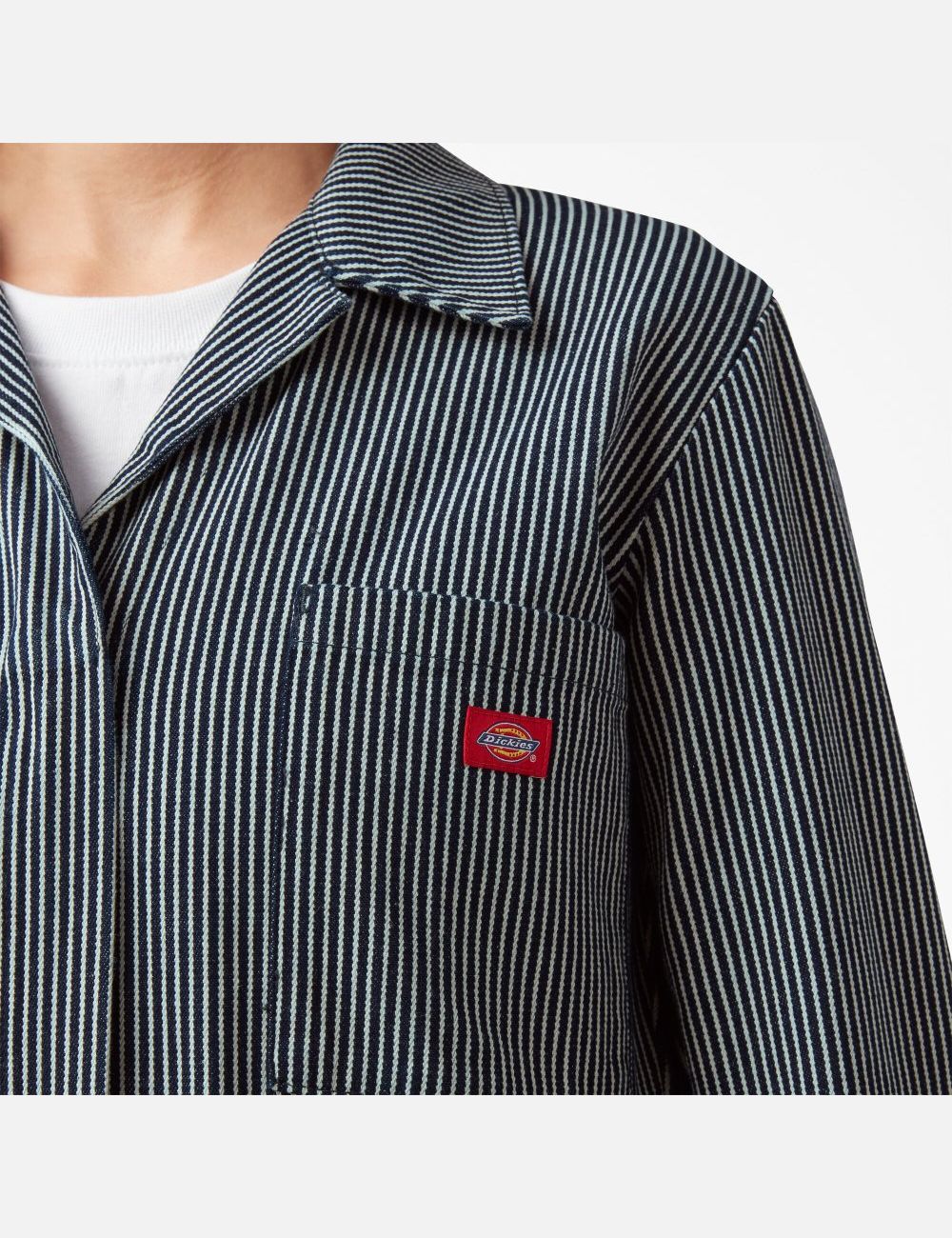 Rinsed Hickory Stripe Dickies Long Sleeve Hickory Stripe Coveralls | 856CLKQVZ