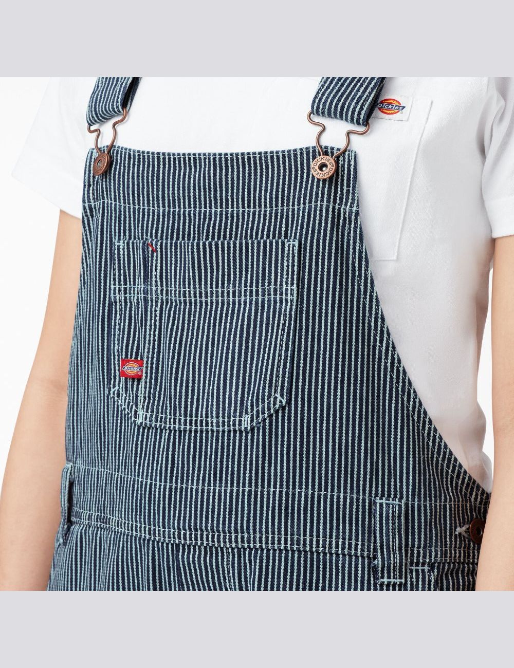 Rinsed Hickory Stripe Dickies Relaxed Fit Bib Overalls | 542NKPXCR