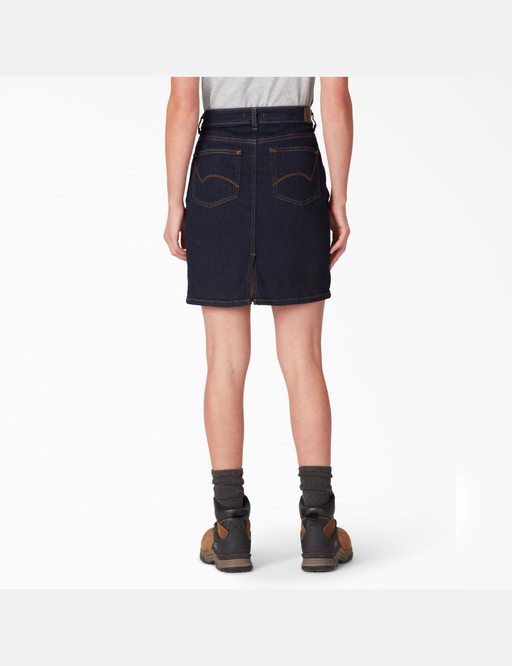 Rinsed Indigo Blue Dickies Perfect Shape Denim Skirts & Dresses | 143KWQXRH