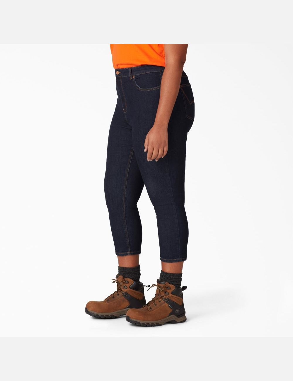 Rinsed Indigo Blue Dickies Plus Perfect Shape Pants | 012RQONTB