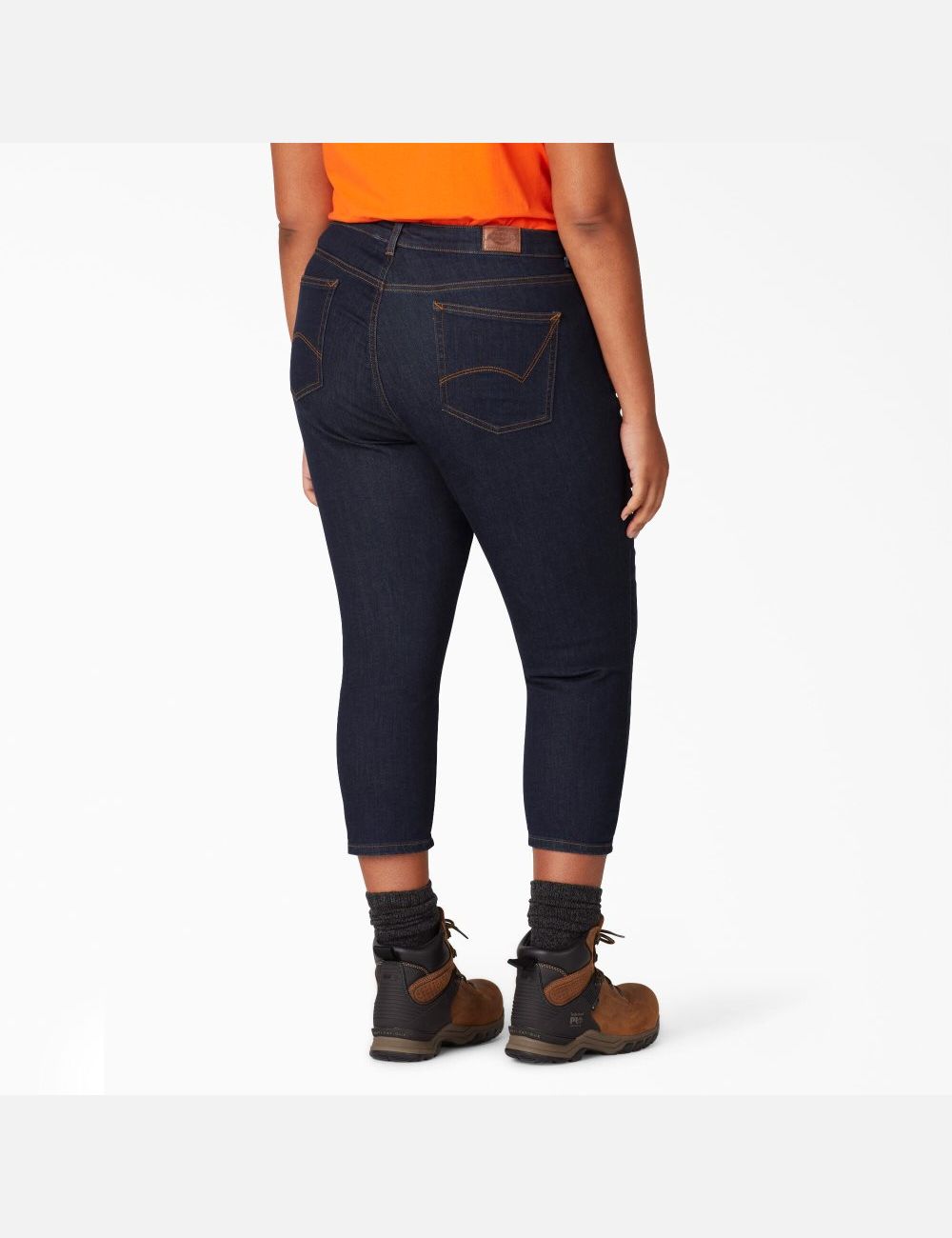 Rinsed Indigo Blue Dickies Plus Perfect Shape Jeans | 879ZODNMW