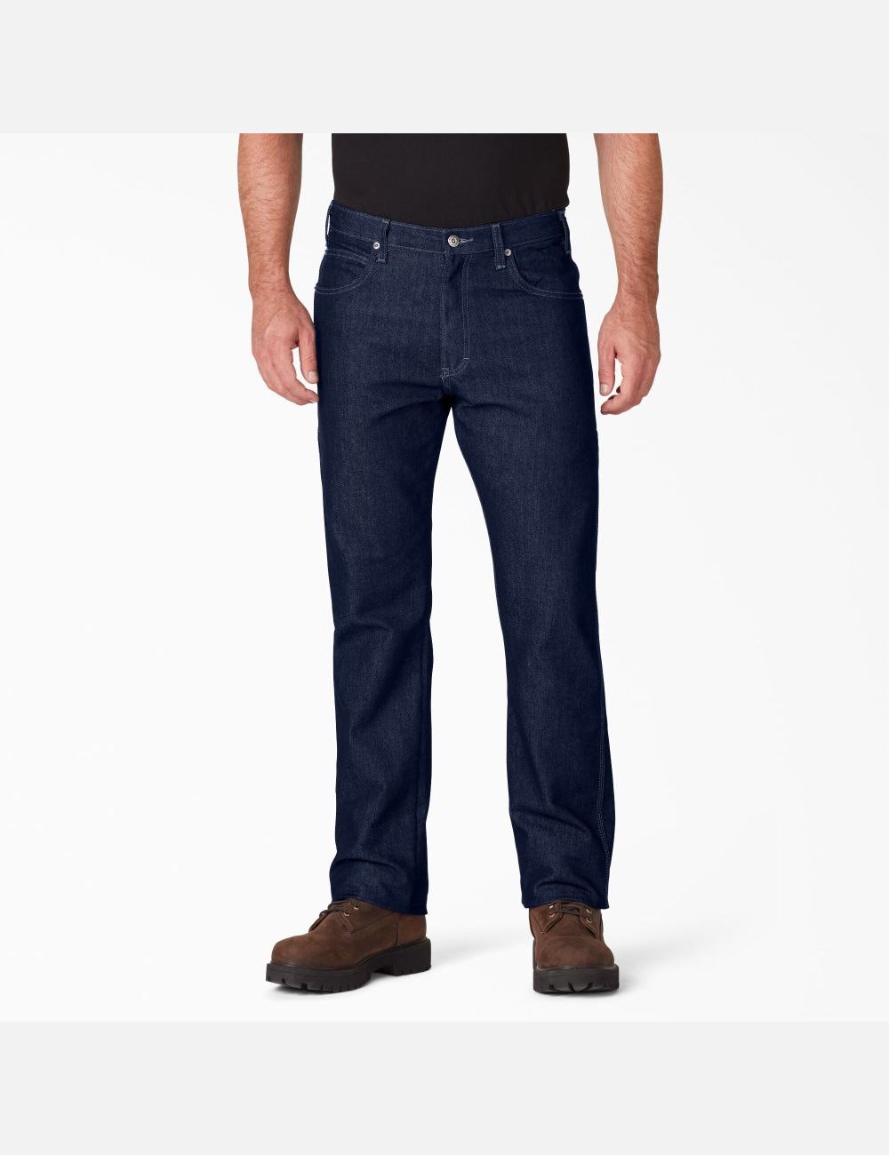 Rinsed Indigo Blue Dickies Regular Fit Straight Leg Carpenter Jeans | 178FYLORT