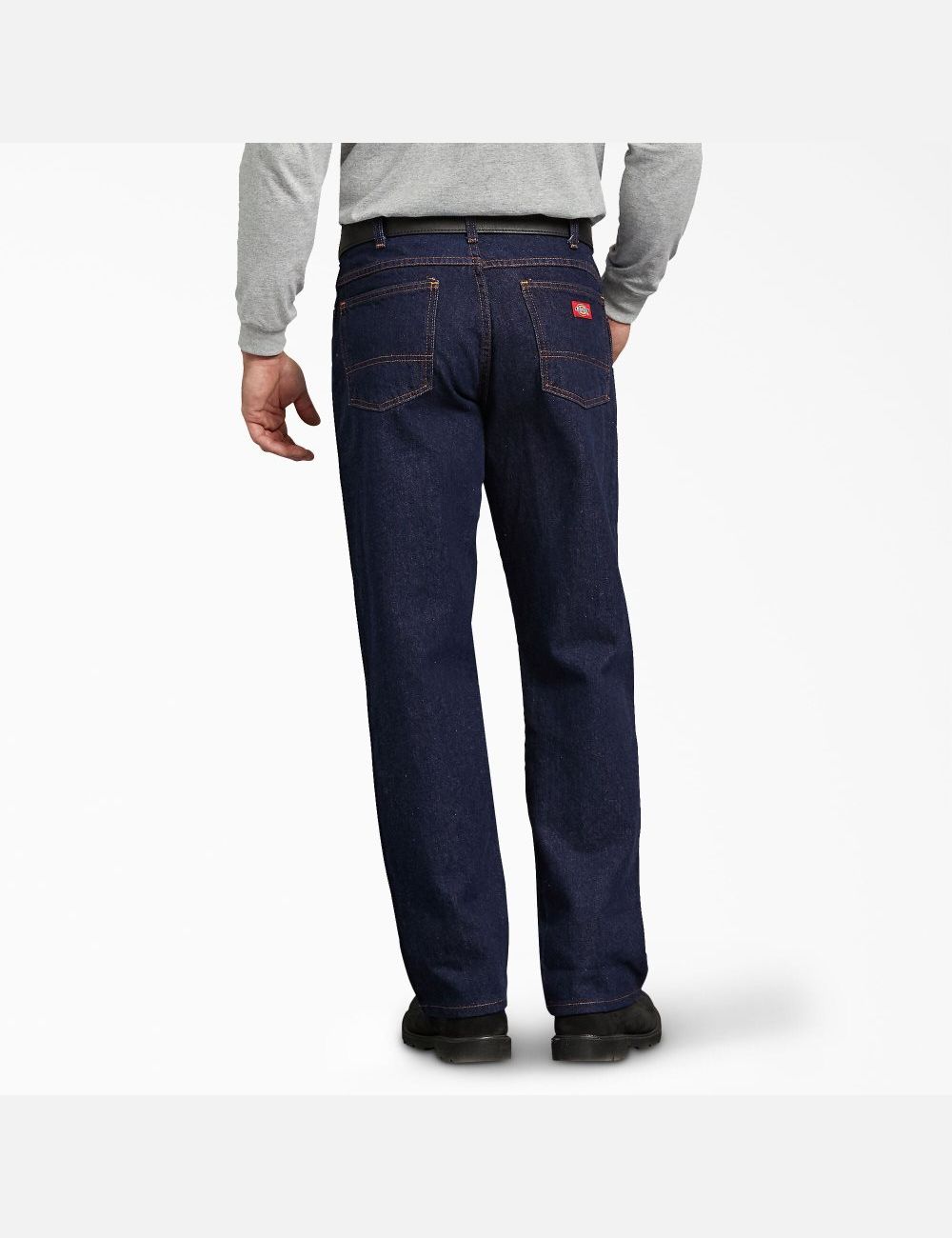 Rinsed Indigo Blue Dickies Regular Straight Fit Denim Pants | 279VGDCON