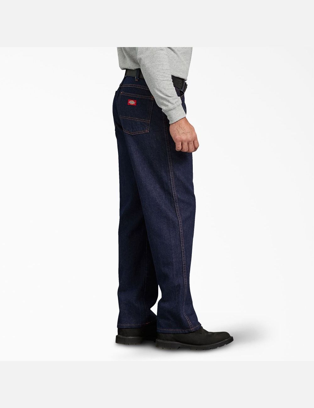 Rinsed Indigo Blue Dickies Regular Straight Fit Denim Pants | 279VGDCON