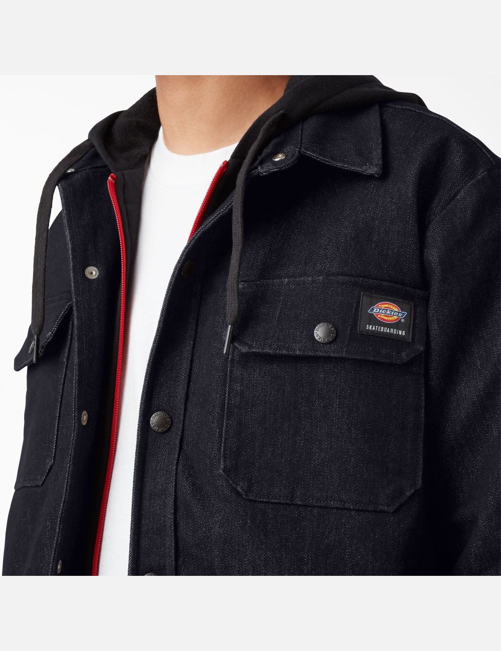 Rinsed Indigo Blue Dickies Skateboarding Denim Shirt Jackets | 124XFHNRY