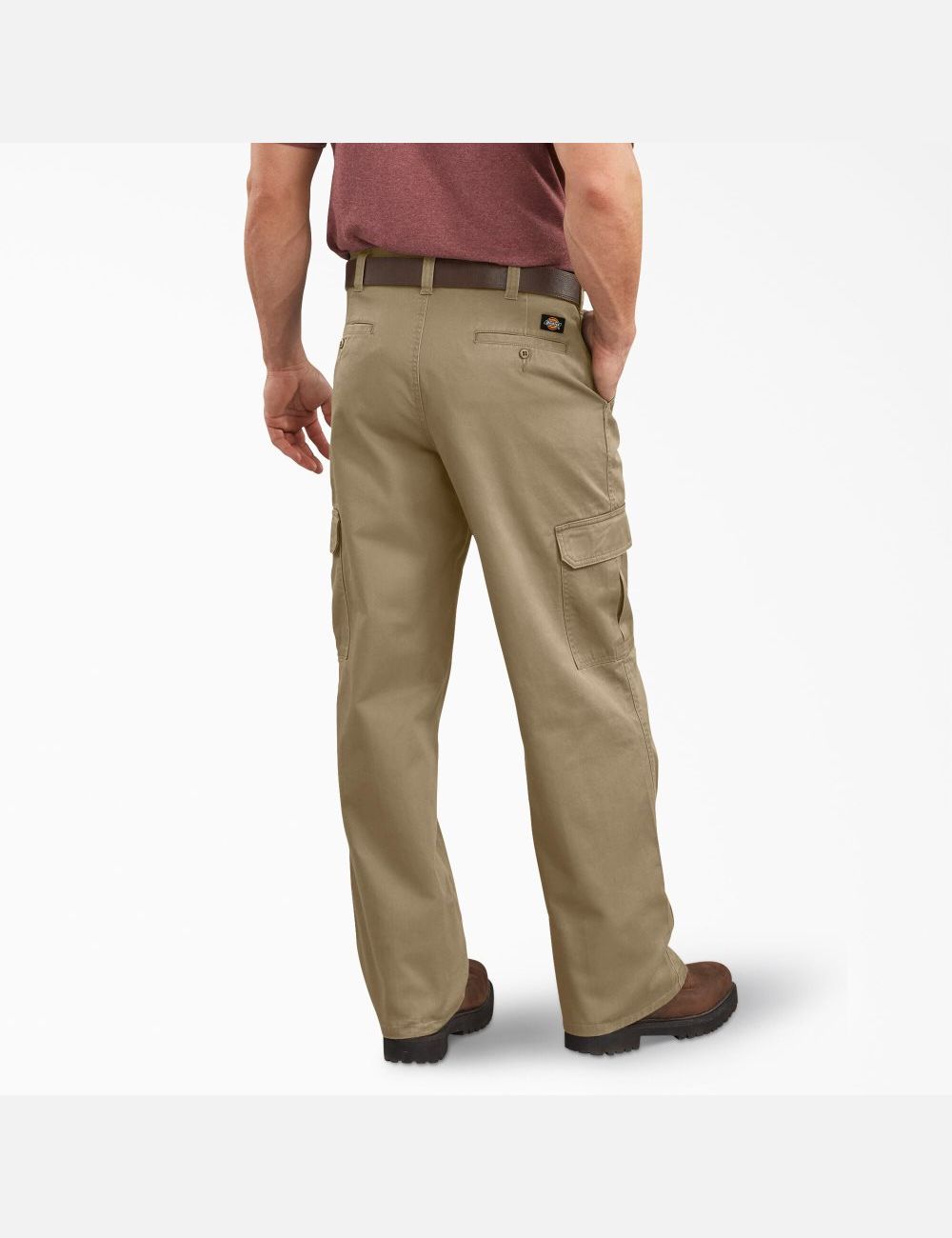 Rinsed Khaki Dickies Loose Straight Leg Cargo Pants | 915QNVYJP