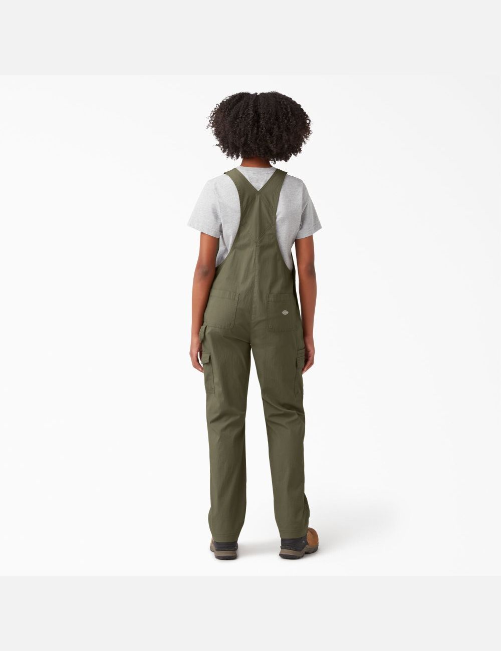 Rinsed Military Green Dickies Cooling Ripstop Bib Overalls | 253QUSEHP