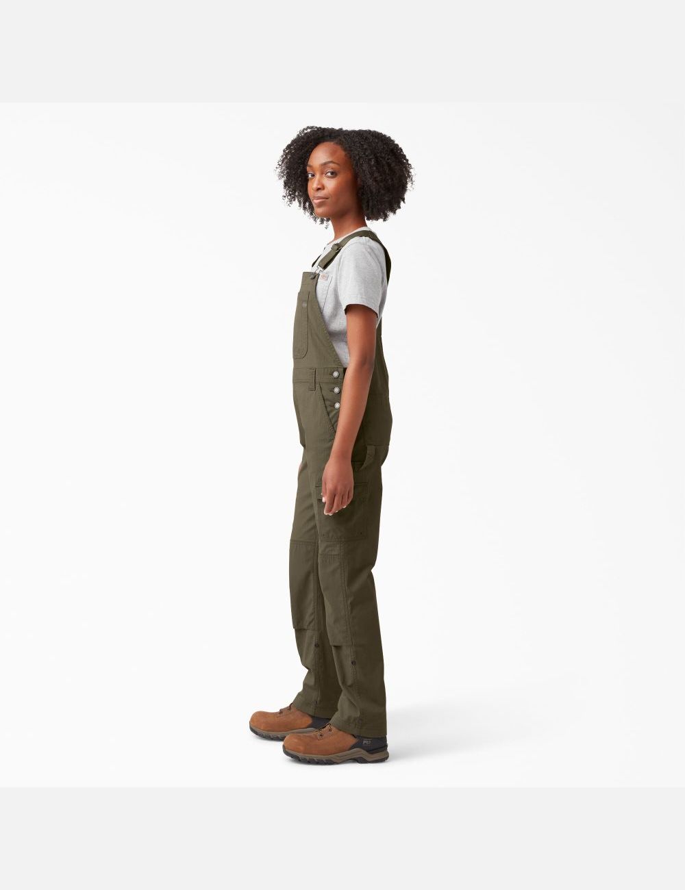 Rinsed Military Green Dickies Cooling Ripstop Bib Overalls | 253QUSEHP