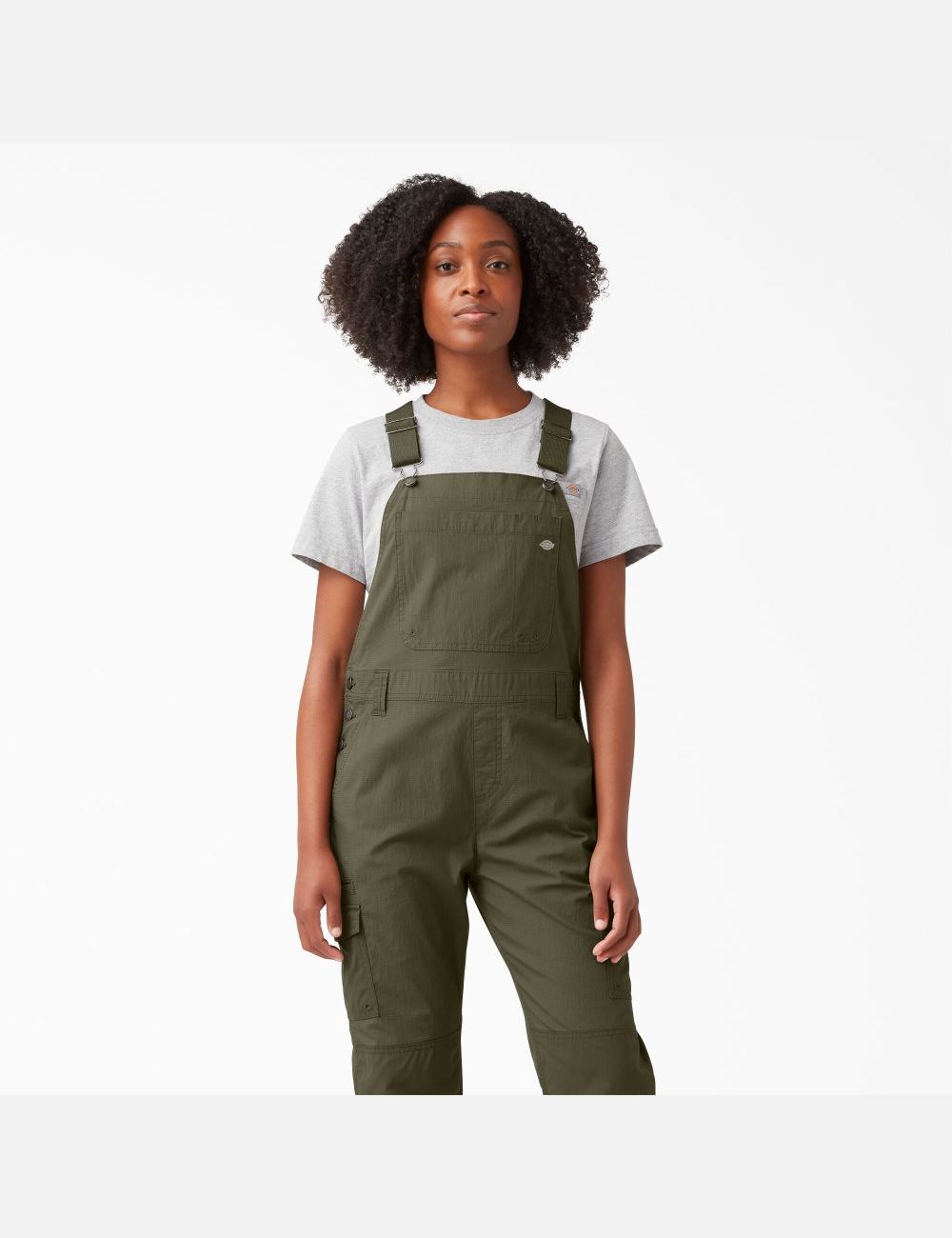 Rinsed Military Green Dickies Cooling Ripstop Bib Overalls | 253QUSEHP