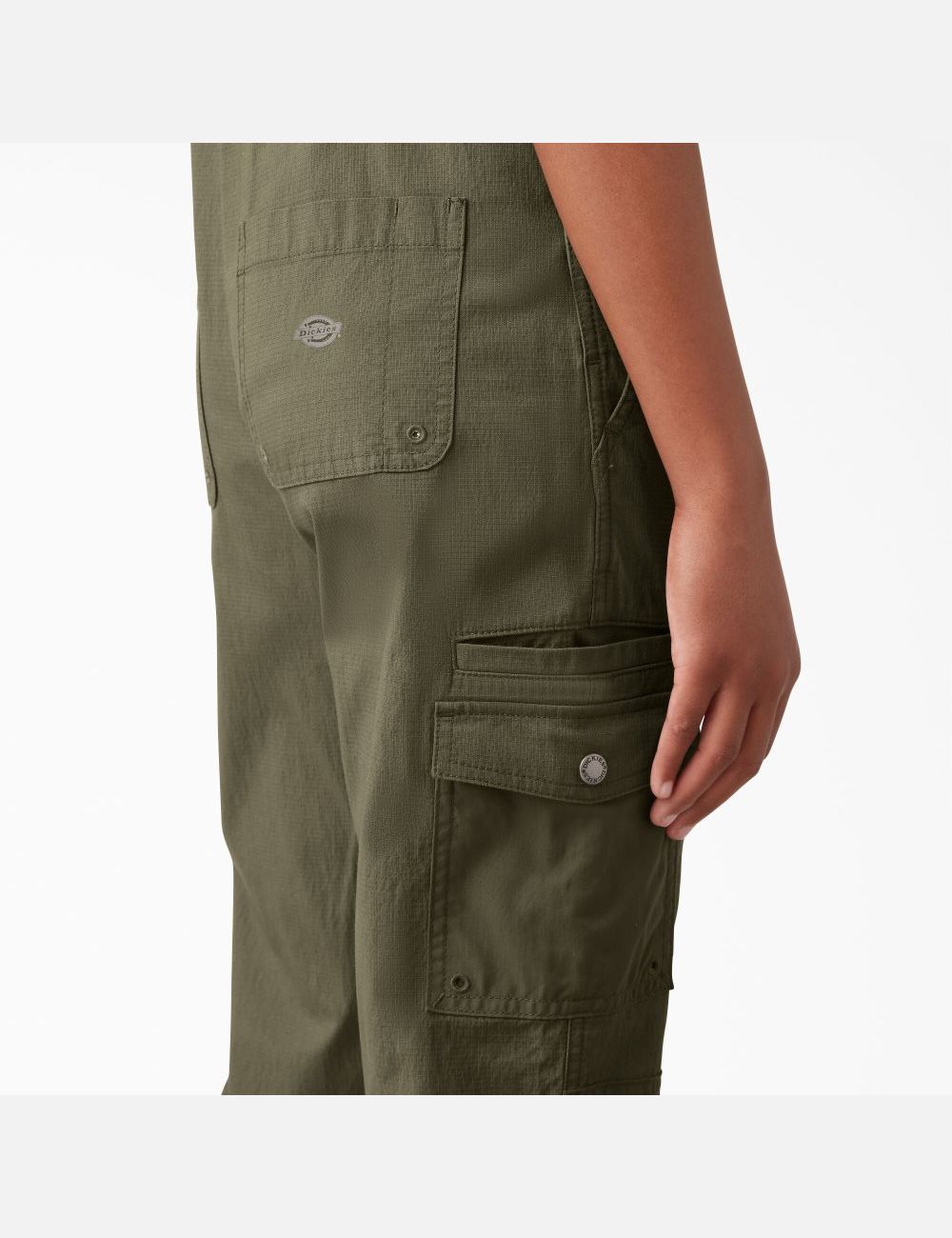 Rinsed Military Green Dickies Cooling Ripstop Bib Overalls | 253QUSEHP