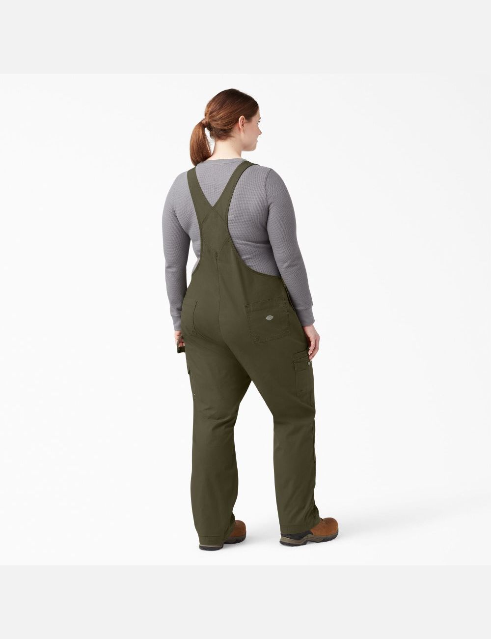 Rinsed Military Green Dickies Plus Cooling Ripstop Bib Coveralls & Overalls | 712SCXEJA