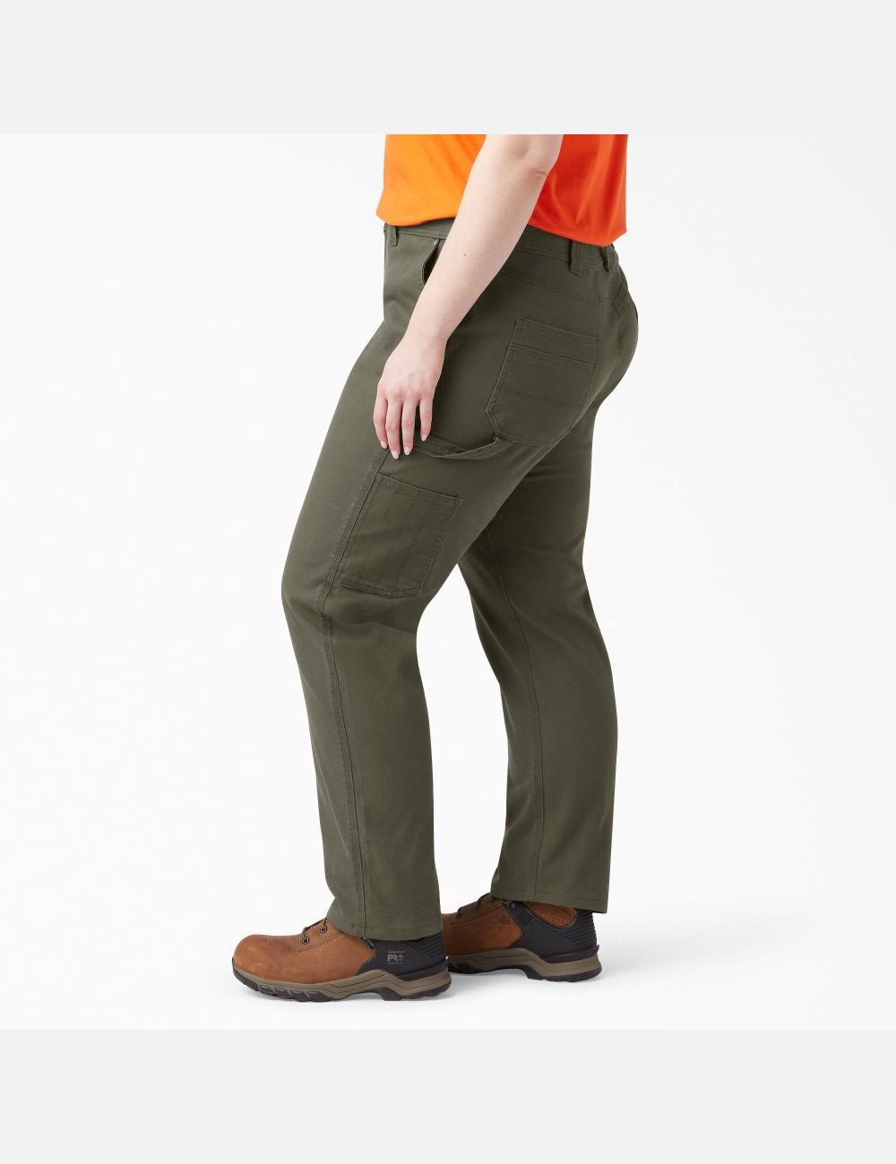 Rinsed Moss Green Dickies Plus Duck Carpenter Pants | 627KYLPRW