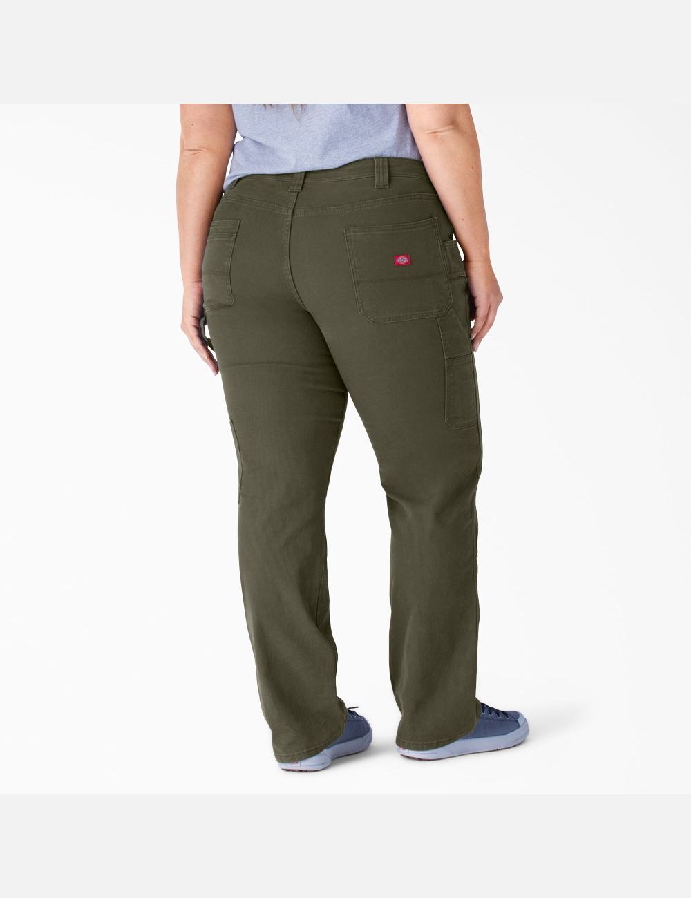 Rinsed Moss Green Dickies Plus Duck Double-Front Pants | 104EOIDLM