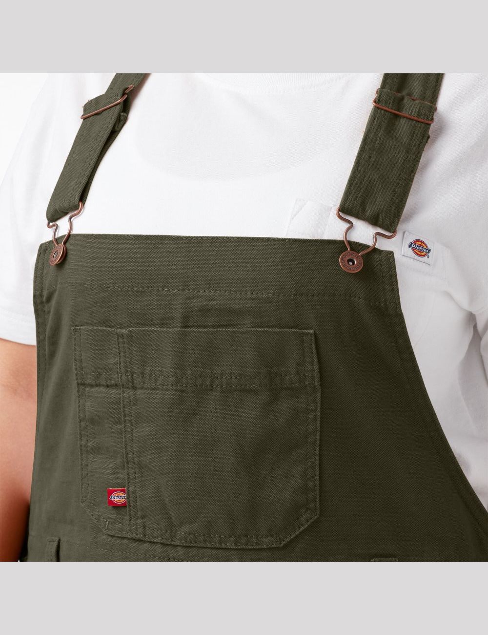 Rinsed Moss Green Dickies Plus Relaxed Fit Straight Leg Bib Overalls | 061UFPWEA