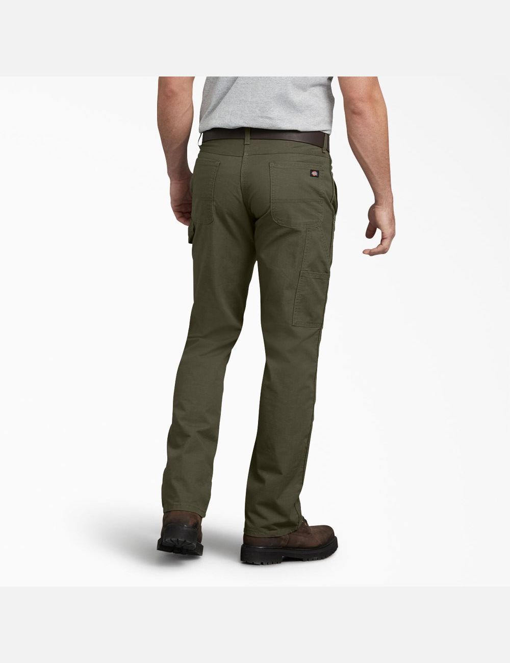 Rinsed Moss Green Dickies Regular Straight Leg Ripstop Carpenter Pants | 241VQZSYP