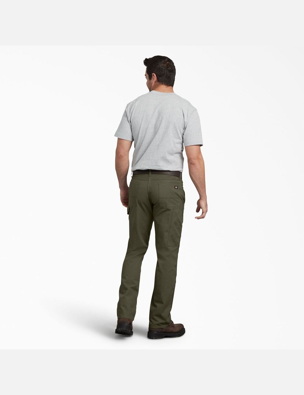 Rinsed Moss Green Dickies Regular Straight Leg Ripstop Carpenter Pants | 241VQZSYP