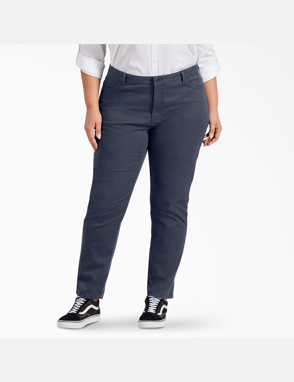 Rinsed Navy Dickies Plus Perfect Shape Skinny Fit Pants | 964MHNFJT