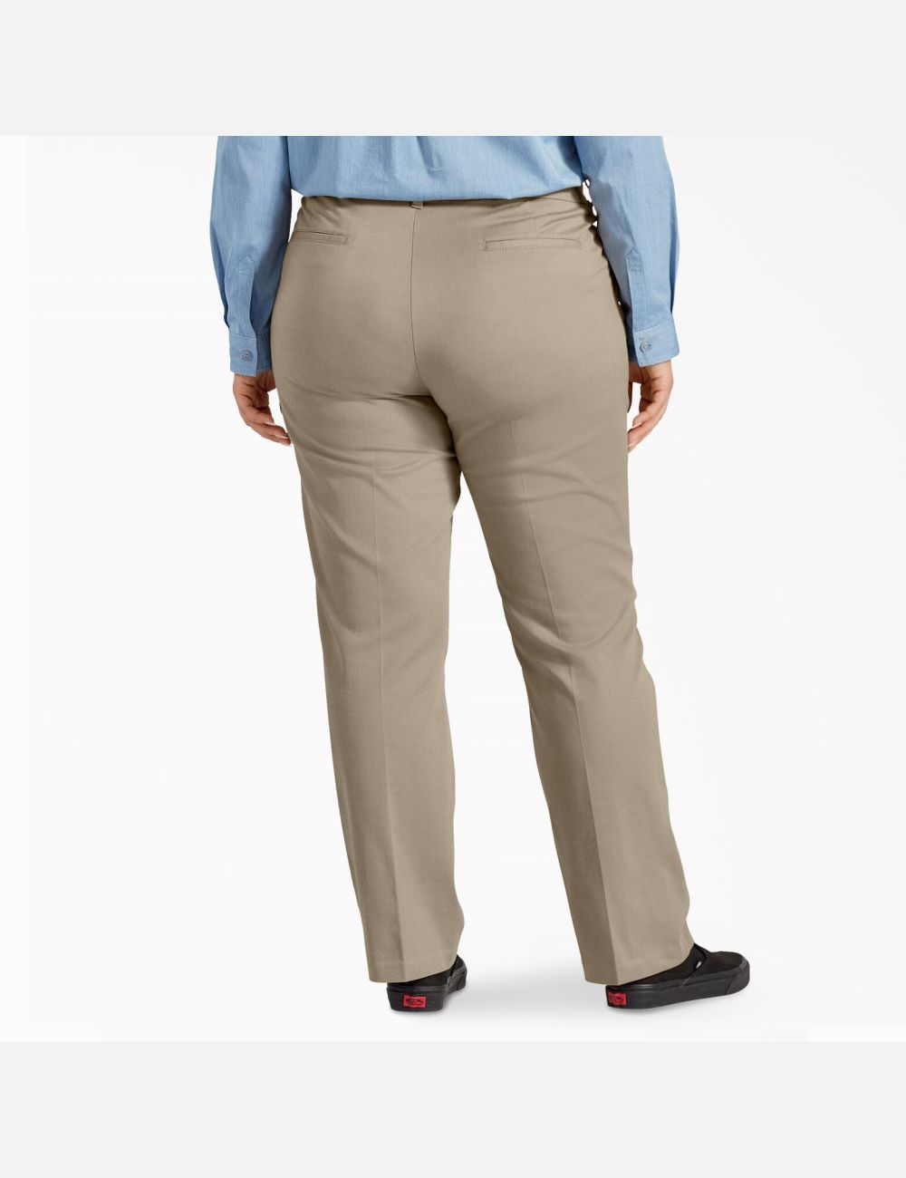 Rinsed Oxford Stone Dickies Plus Perfect Shape Straight Leg Pants | 501FRPOGQ