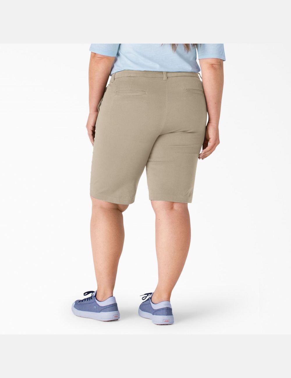 Rinsed Oxford Stone Dickies Plus Perfect Shape Twill Bermuda Shorts | 834YGUTLX