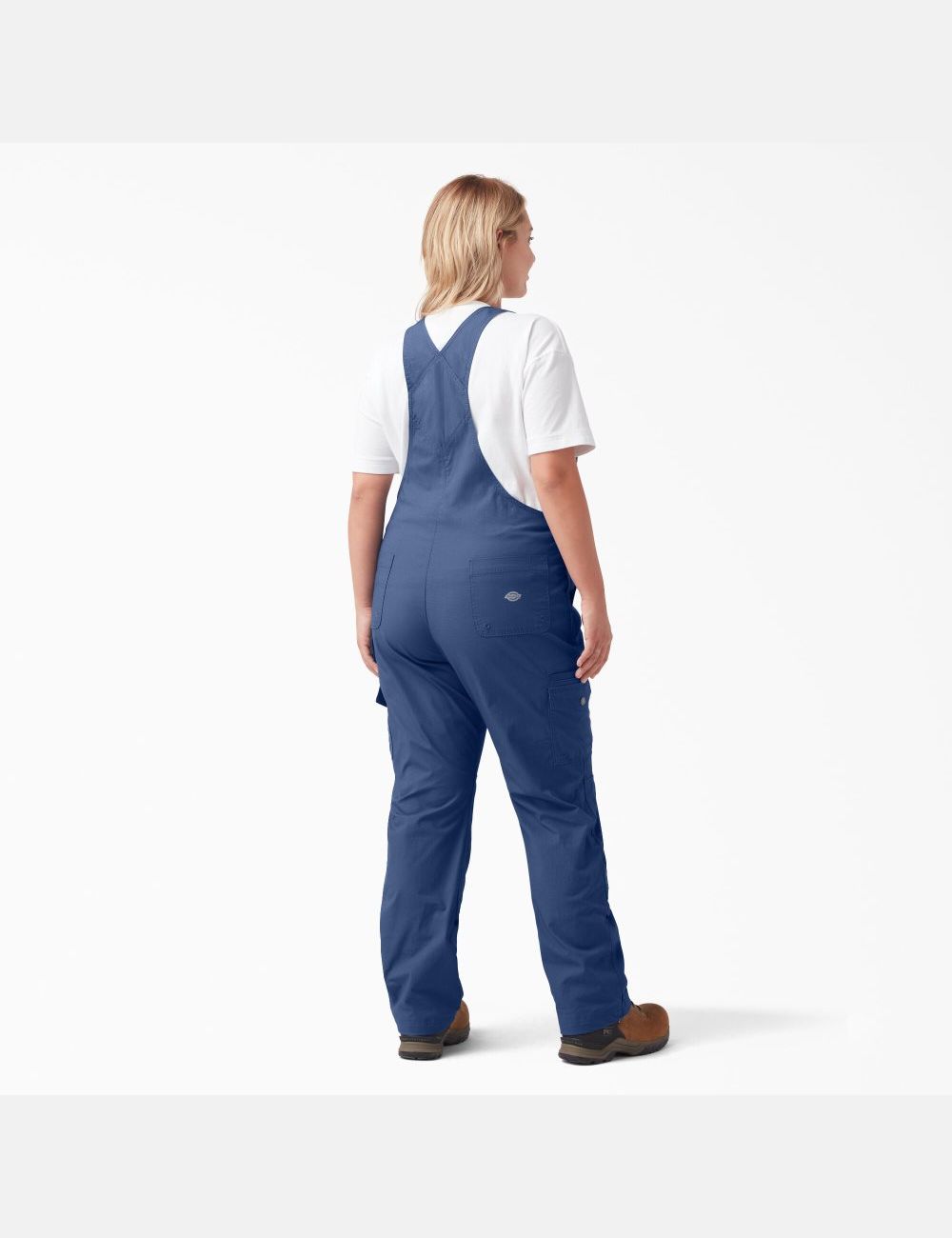 Rinsed Retro Indigo Dickies Plus Cooling Ripstop Bib Overalls | 258FSIBAZ