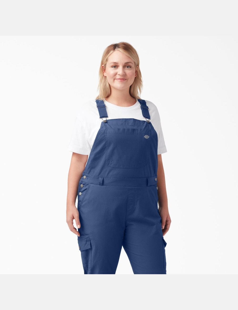 Rinsed Retro Indigo Dickies Plus Cooling Ripstop Bib Overalls | 258FSIBAZ