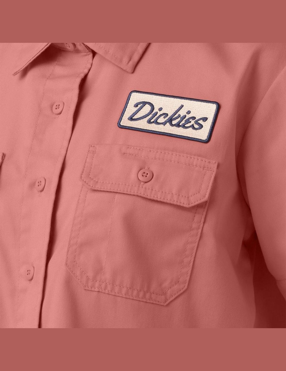 Rinsed Rosette Dickies Cropped Short Sleeve Work Shirts | 019ELNZRY