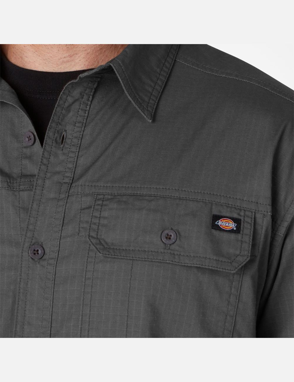 Rinsed Slate Dickies FLEX Ripstop Long Sleeve Work Shirts | 348RPMGVB