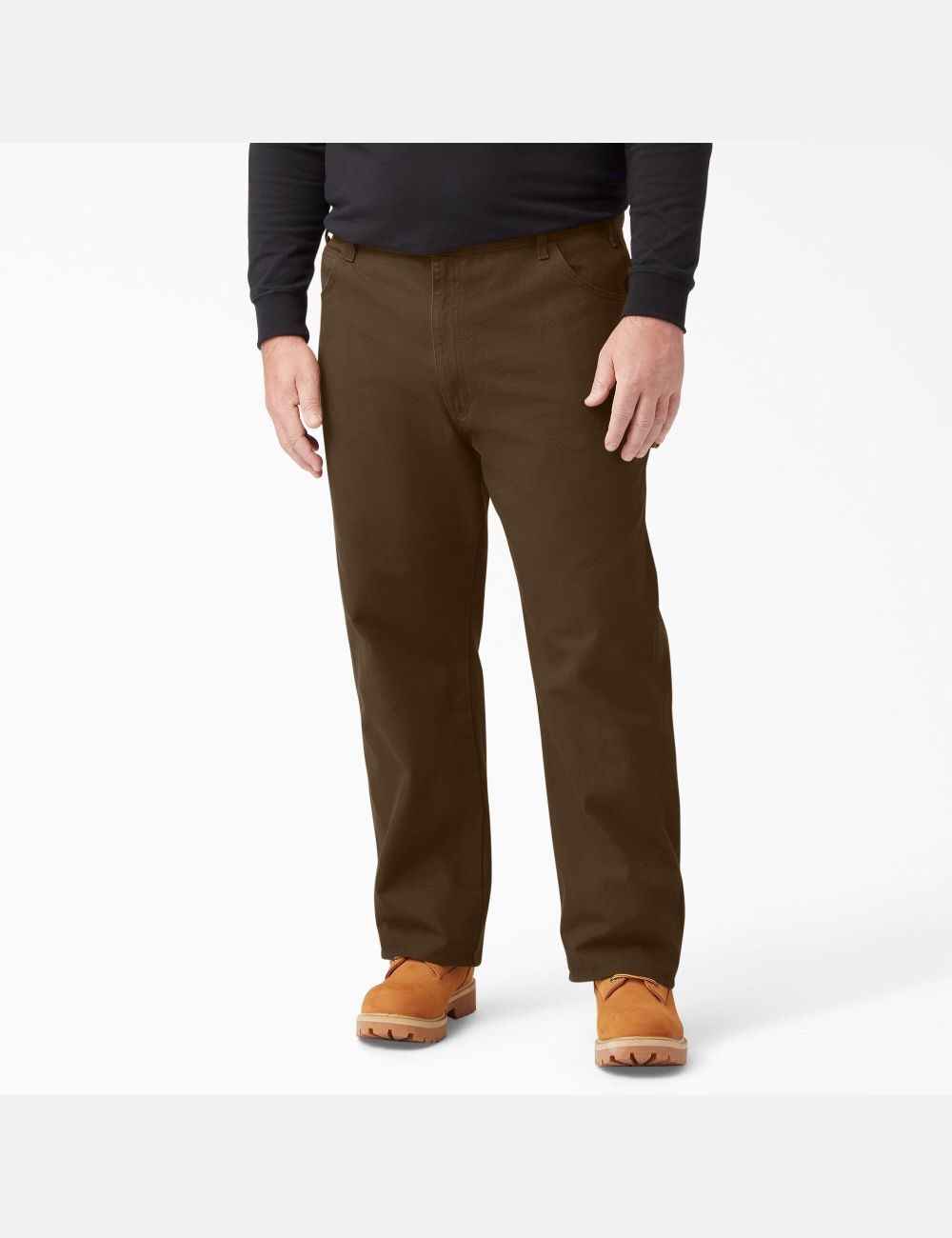 Rinsed Timber Brown Dickies Relaxed Straight Leg Heavyweight Duck Carpenter Pants | 192TINZBY